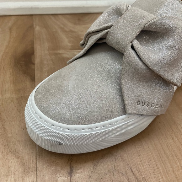 🎁 Buscemi Italian Sneakers Low Tops With Bow /Size 38 size 8 Glitter Beige 🎁 - Picture 11 of 16